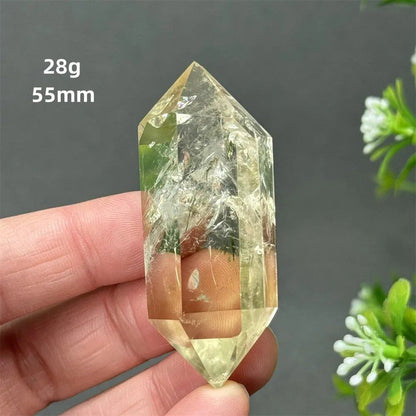 1個 天然シトリンオーラ六角両先端クリスタルワンド スピリチュアル瞑想ヒーリングストーン ホームデコレーション ガーデンフェスティバルアクセサリー カラー： 並行輸入品