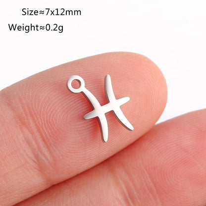 Set of 5 Lucky Birth 12 Zodiac Star Sign Charms, Metal Constellation Pendants for Jewelry Making, Bracelets, Earrings, and Necklaces, Parallel Import