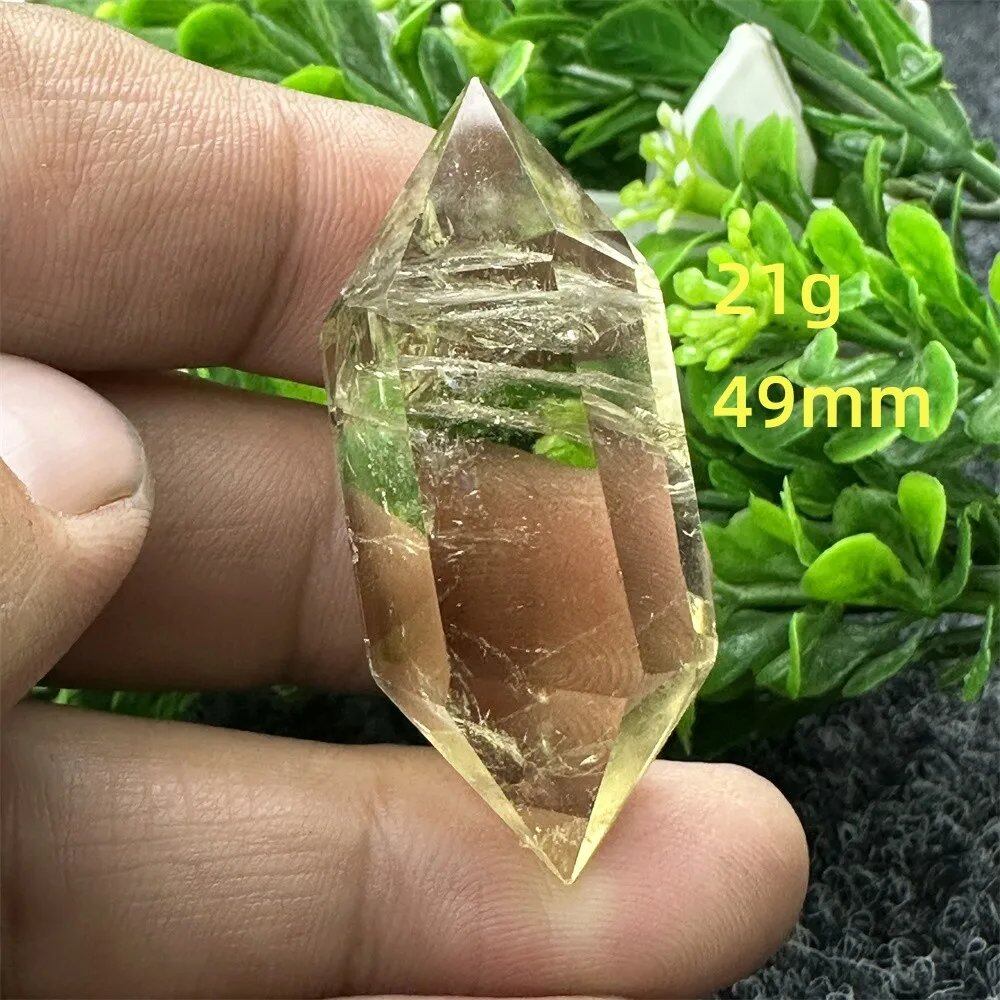 1個 天然シトリンオーラ六角両先端クリスタルワンド スピリチュアル瞑想ヒーリングストーン ホームデコレーション ガーデンフェスティバルアクセサリー カラー： 並行輸入品