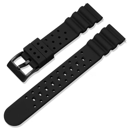 20mm/22mm Silicone Strap Compatible with Seiko/Omega/Longines Aqua Ghost Dive Watches, Black &amp; Green, Waterproof, Replacement Watch Band, Band Color: mm, Parallel Import
