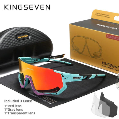 キングセブン 新作 サイクリングサングラス メンズ スポーツ レディース MTB 自転車 グラス UV400 偏光 フィッシング 保護 メガネ アウトドア フレームカラー：その他;レンズカラー：C 並行輸入品