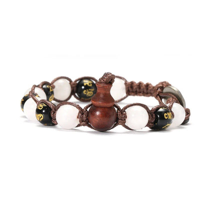 Natural Stone Prayer Bracelet, Tibetan Prayer Beads, Handmade Men's and Women's Bracelet, Yoga &amp; Meditation Jewelry, Metal Color: Style, Parallel Import