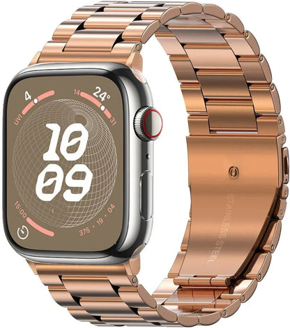 Stainless steel metal band compatible with Apple Watch 10, 9, 8, 7, 46mm, 45mm, 41mm, Ultra2, 49mm, men's and women's replacement strap, iWatch 6 strap, band color: parallel import