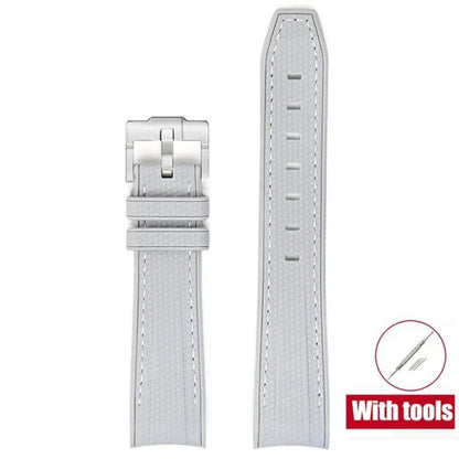 20mm Diving Strap with Curved Ends for Omega and Swatch Moonwatch, Silicone Rubber, Compatible with Rolex, Men's and Women's, Band Color: 20mm; Band Width: 20mm, Parallel Import