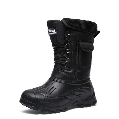 New Winter Camouflage Snow Boots/Rain Shoes for Men, Waterproof and Warm with Plush Fur for Casual, Work, and Motocross. Parallel Import.