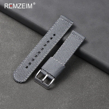 ダブルセクション ナイロン カラーブロック ストラップ メンズ レディース 快適 ウォッチバンド 20mm 22mm 時計ベルト アクセサリー バンドカラー：mm 並行輸入品