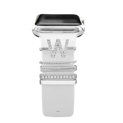 Diamond Jewelry-Embossed Band for Apple Watch Ultra 2, 9, 8, and 7, Compatible with Samsung and Huawei, 20/22mm Bracelet Strap, Band Color: ; Ships from: Parallel Import