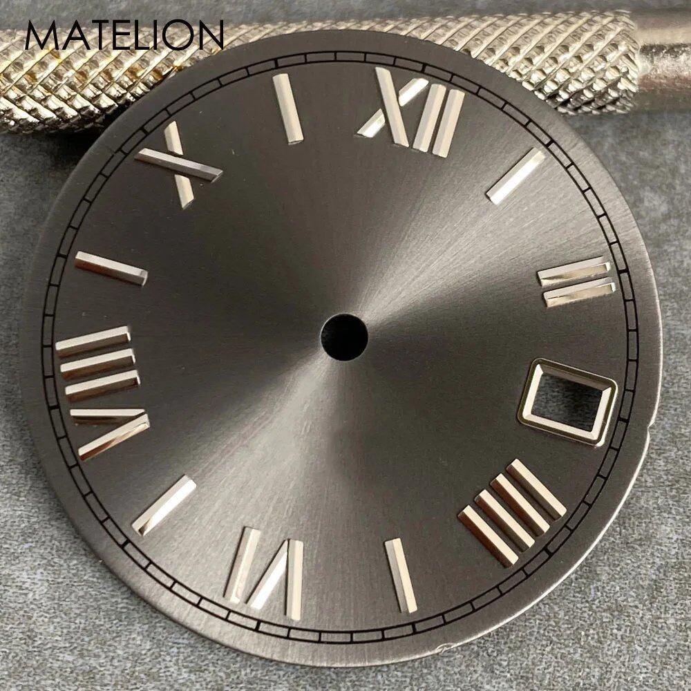 29mm Sunburst Dial Roman Dial Compatible with NH35, NH36, NH38, NH70, NH71, NH72, 4R35, and 4R36 Automatic Movement with Metallic Markers and DJ Hands (Parallel Import)