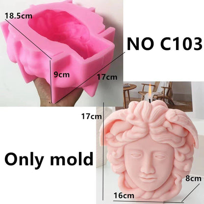 Coiled Tail Snake Silicone Mold for Cube Candles, Snake Head, Square Candle Mold, Zodiac Snake, Resin Casting Mold, Plaster Mold, Craft Tool, Parallel Import