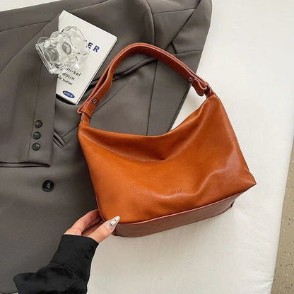 シンプル レディースバッグ フレンチスタイル 脇掛けショルダーバッグ 高品質ソフトレザーハンドバッグ おしゃれ アンダーアームショッパー ブランドボルソス サイズ：（20cm＜最大長＜30cm）;;発送元: 並行輸入品