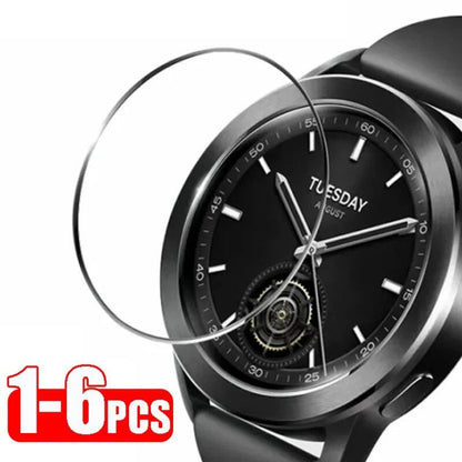 Compatible with Xiaomi Mi Watch S3 (1-6 units), tempered glass screen protector, scratch-resistant, shock-resistant, and compatible with Xiaomi Watch S3. Color: Black; Dial Size: Xiaomi Watch S3. Parallel import.