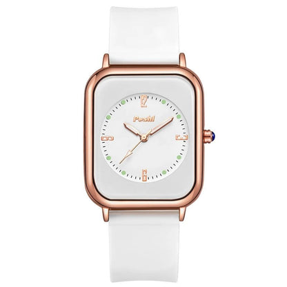POSHI Fashion Quartz Watch, Original Brand, Women's Watch, Simple Casual Bracelet, Silicone Band, Quartz Watch, Color, Parallel Import
