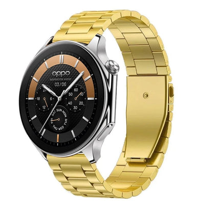 22mm Stainless Steel Metal Bracelet with Folding Buckle for OnePlus Watch 3/2R/2 and OPPO Watch X/X2/4 Pro, Band Color: Parallel Import