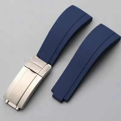 20mm Silicone and Rubber Watch Band for Rolex Submariner, Daytona GMT, and Deepsea, Waterproof Diver Strap, 9x9mm, Matte Buckle, Band Color: Black; Band Width: 20mm, No Logo, Parallel Import