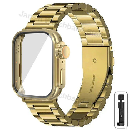Huawei Watch Fit 4 Pro / Fit 3 / Fit 4 Pro Ultra Rugged Case + Stainless Steel Band Metal Wristband Accessory Band Color: Parallel Import