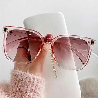 Women's Square Fashion Sunglasses, Oversized Design, Retro Designer Sunglasses, Vintage Gradient Colors, Sun Protection, Frame Color: Other; Parallel Import