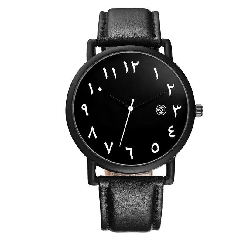 Men's 2025 Simple Sports Watch with Arabic Numerals, Analog Quartz Movement, Leather Strap, Casual Watch, Relogios Masculino, Parallel Import