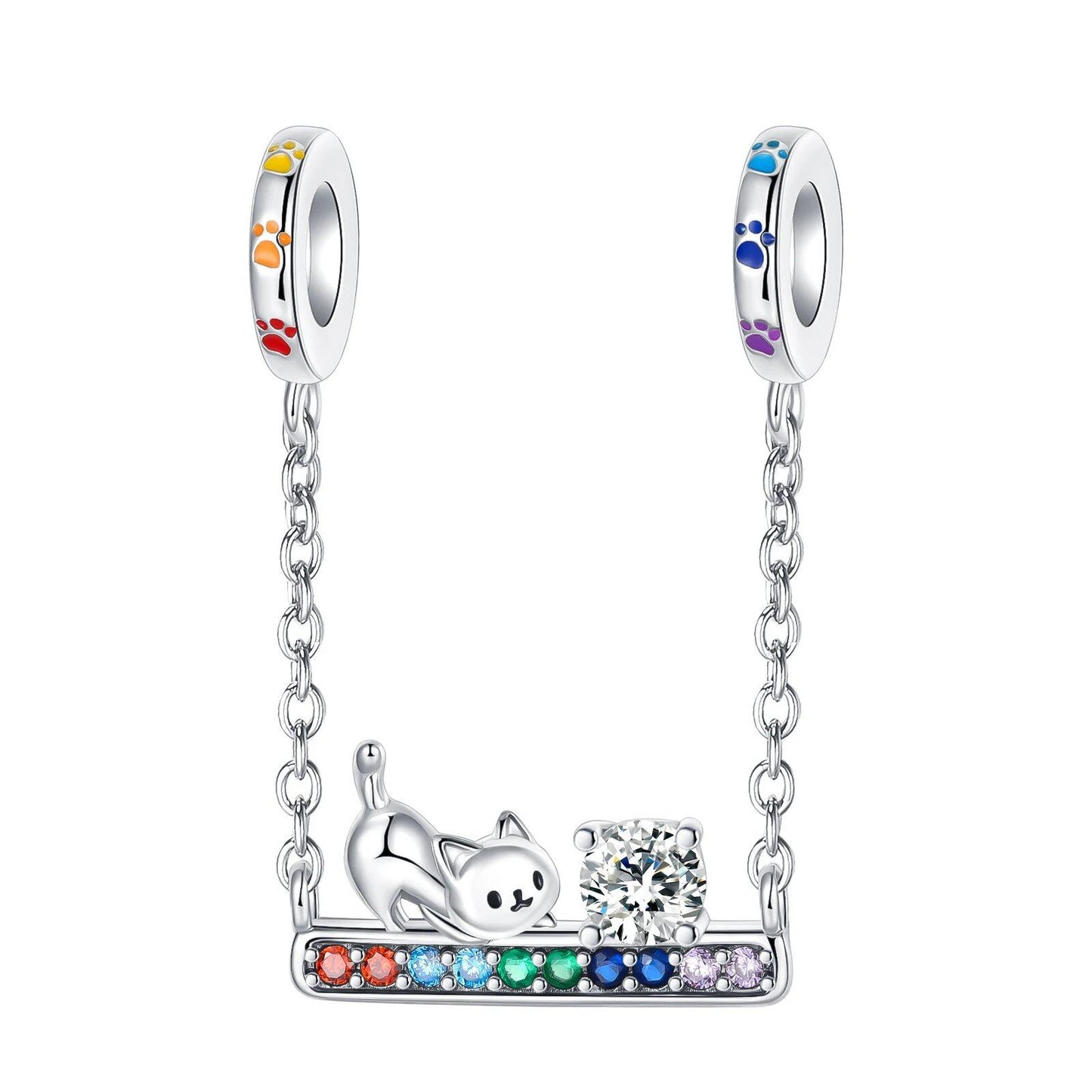 925 Sterling Silver Zodiac Lucky Charm Pendant, Custom Bracelet Charm Beads, Necklace, DIY Women's Jewelry, Gem Color, Parallel Import