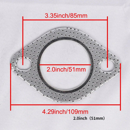1/5-Piece Car Exhaust Downpipe Flange Gasket, 51/55/60/63/70/76mm, Exhaust and Intake Pipe Gasket, 2.0/2.16/2.36/2.5/2.75/3.0 Inch, Parallel Import