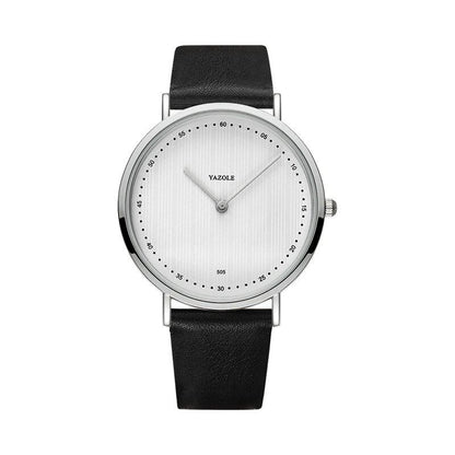 Yazor Top Brand Luxury Men's Watch, Leather Quartz Movement, Business Wristwatch, Casual Clock, Men's Relogio Masculino, Color: Black, Parallel Import