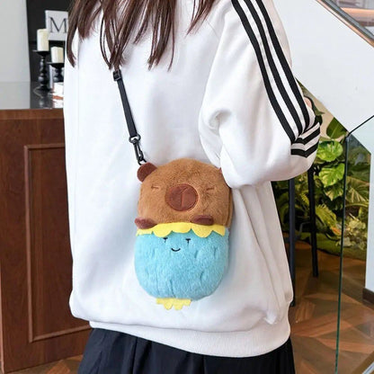 大容量カピバラぬいぐるみショルダーバッグ かわいいカピバラハンドバッグ ユニセックスカピバラバッグ  並行輸入品