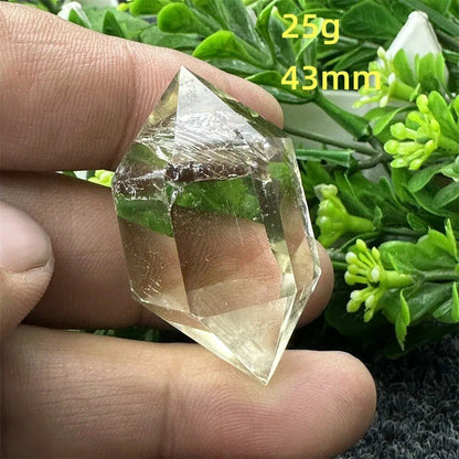 1個 天然シトリンオーラ六角両先端クリスタルワンド スピリチュアル瞑想ヒーリングストーン ホームデコレーション ガーデンフェスティバルアクセサリー カラー： 並行輸入品
