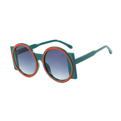 FEYE Round Two-Tone Sunglasses for Men and Women, Retro Fashion Eyewear for Outdoor, Hip Hop, Travel, Beach, and Decorative Glasses, Parallel Import