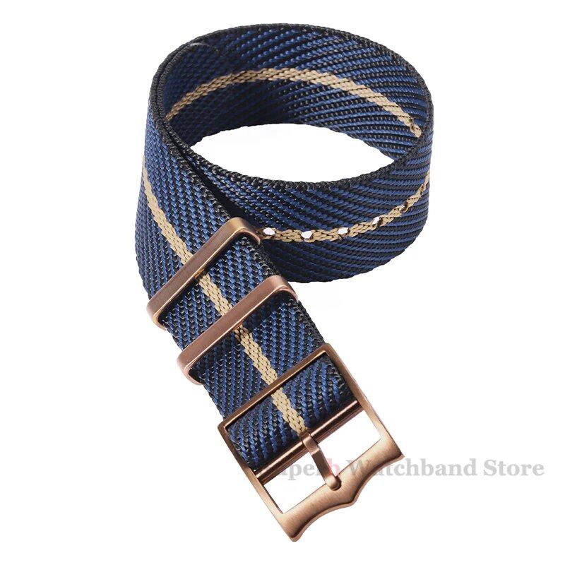 Premium Nylon Strap - Tudor 20mm, 22mm Canvas Military Watch Band - Seiko Fabric Bracelet - Rolex Wristband with Bronze Buckle, Band Color: mm, Parallel Import