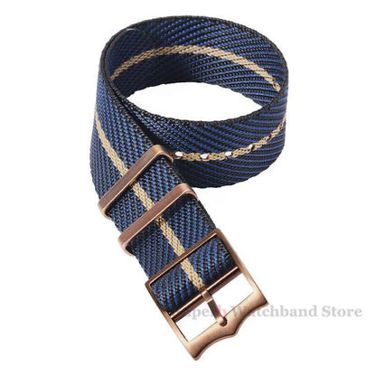 Premium Nylon Strap - Tudor 20mm, 22mm Canvas Military Watch Band - Seiko Fabric Bracelet - Rolex Wristband with Bronze Buckle, Band Color: mm, Parallel Import