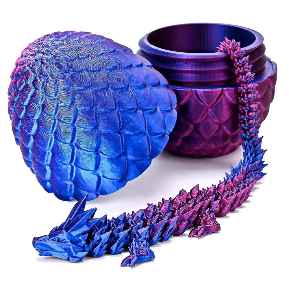 1/2 pcs 3D Printed Dragon Egg, Movable and Rotating Jointed Dragon Model, Desktop Ornament, Kids Toy, Parallel Import