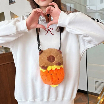 大容量カピバラぬいぐるみショルダーバッグ かわいいカピバラハンドバッグ ユニセックスカピバラバッグ  並行輸入品