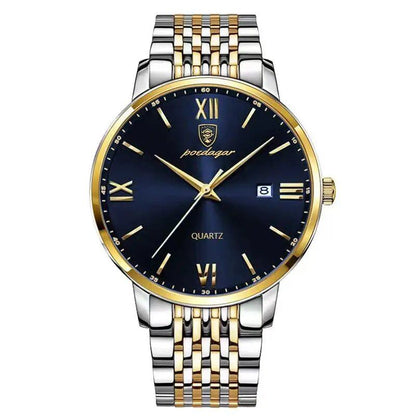 POEDAGAR Luxury Men's Sports Watch, Stainless Steel, Waterproof, Date Function, High-Quality, Casual Fashion Quartz Movement, Color: 826, Parallel Import