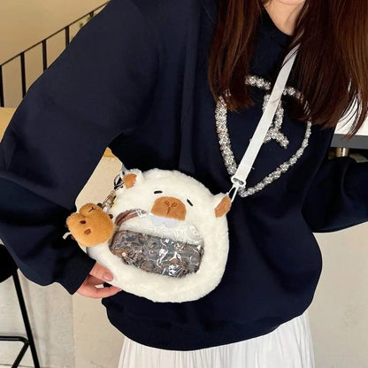大容量カピバラぬいぐるみショルダーバッグ かわいいカピバラハンドバッグ ユニセックスカピバラバッグ  並行輸入品