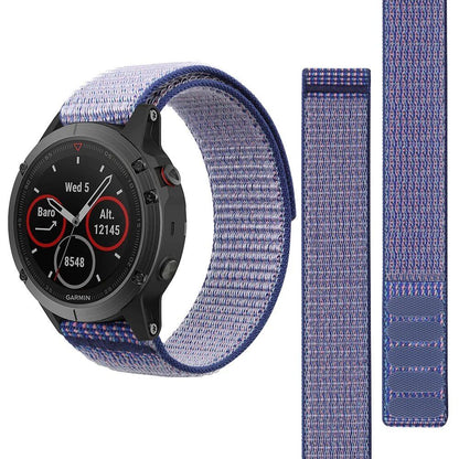 26mm and 22mm Hook-and-Loop Nylon Strap Watch Band for Garmin Fenix 6X/6 Pro/5X/5/7X/7, Epix 2, and Forerunner 965/955/945/935. Band Color: Parallel Import.