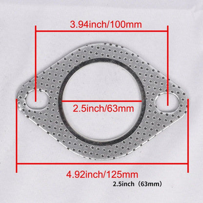 1/5-Piece Car Exhaust Downpipe Flange Gasket, 51/55/60/63/70/76mm, Exhaust and Intake Pipe Gasket, 2.0/2.16/2.36/2.5/2.75/3.0 Inch, Parallel Import