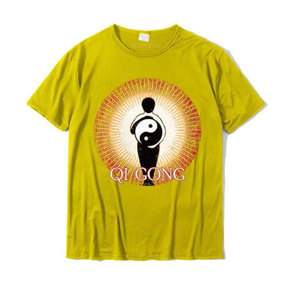 女性用気功・陰陽エネルギー瞑想太極丸首Tシャツ カミサス 卸売り カジュアルTシャツ 綿 大人用トップス ティー カジュアル サイズ： 並行輸入品
