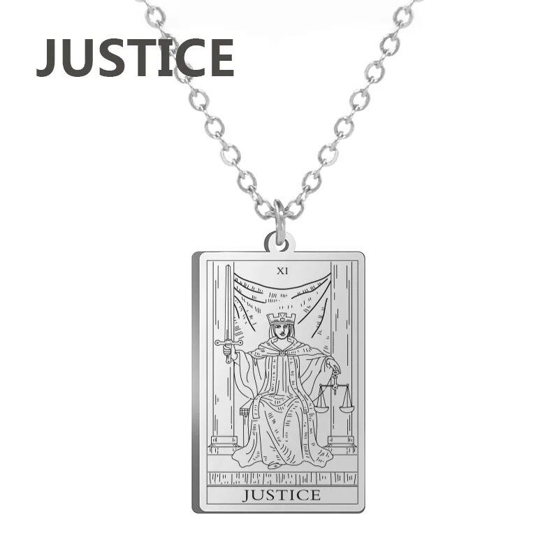 Stainless Steel Classic Tarot Card Pendant Necklace, Major Arcana, Gypsy Tarot, Divination Necklace, Jewelry, Mother's Day Gift, Parallel Import