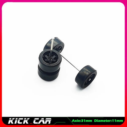 1/64 scale model car wheels with rubber tires, set of 4, ABS plastic, basic conversion parts for Hot Wheels, Tomica, and Mini GT. Color: WTS. Ships from: Parallel import.