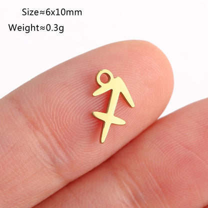 Set of 5 Lucky Birth 12 Zodiac Star Sign Charms, Metal Constellation Pendants for Jewelry Making, Bracelets, Earrings, and Necklaces, Parallel Import