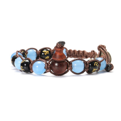 Natural Stone Prayer Bracelet, Tibetan Prayer Beads, Handmade Men's and Women's Bracelet, Yoga &amp; Meditation Jewelry, Metal Color: Style, Parallel Import