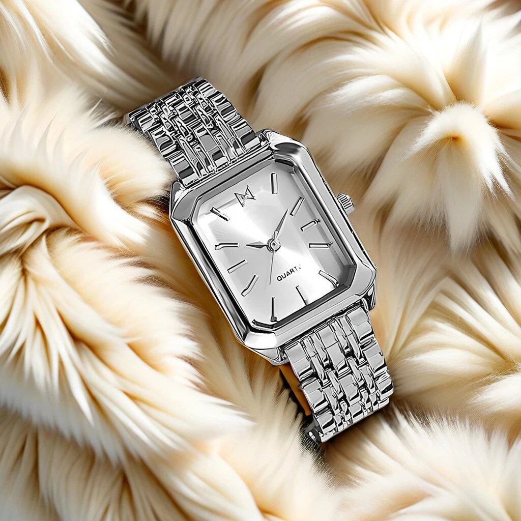 Women's Fashion Watch, Gold Stainless Steel Strap, Luxury Quartz Movement, Roman Numeral Dial, Color: Parallel Import