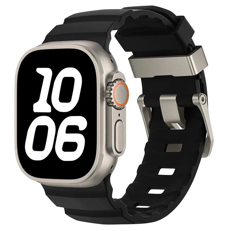 アップルウォッチUltra 10 9 8 7 6 5 SE用 高級ソフトシリコンバンド トレイルストラップ 46mm 45mm 49mm 44mm対応 リストバンド アクセサリー バンドカラー：mm 並行輸入品