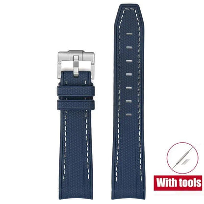 20mm Diving Strap with Curved Ends for Omega and Swatch Moonwatch, Silicone Rubber, Compatible with Rolex, Men's and Women's, Band Color: 20mm; Band Width: 20mm, Parallel Import