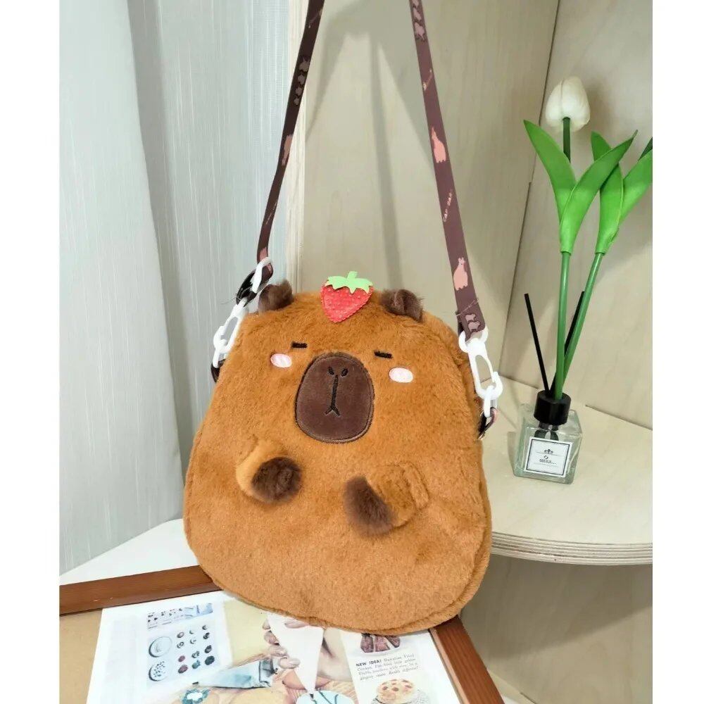 大容量カピバラぬいぐるみショルダーバッグ かわいいカピバラハンドバッグ ユニセックスカピバラバッグ  並行輸入品