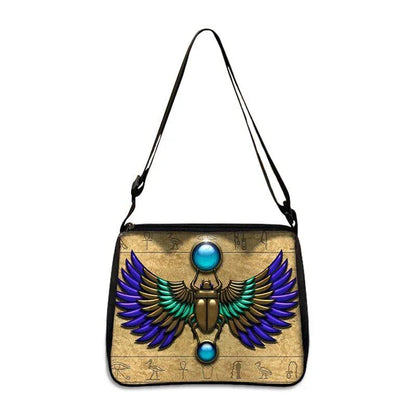 古代エジプトアートプリント ハンドバッグ エジプト ファラオ レディース クロスボディバッグ ホルス アヌビス 脇掛けバッグ ギフト デイリー カジュアルバッグ サイズ：2 並行輸入品