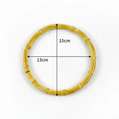 Set of 1, 2, or 4 Deep Peel Natural Bamboo Bag Handles, 7-18cm, for Women's Handbags and Pouches, Handmade DIY Bag Accessories, Size: Parallel Import