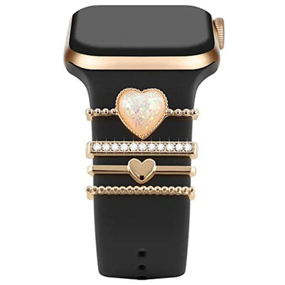 Diamond Jewelry-Embossed Band for Apple Watch Ultra 2, 9, 8, and 7, Compatible with Samsung and Huawei, 20/22mm Bracelet Strap, Band Color: ; Ships from: Parallel Import